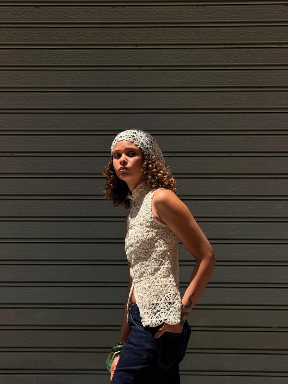 High Neck Lace Top