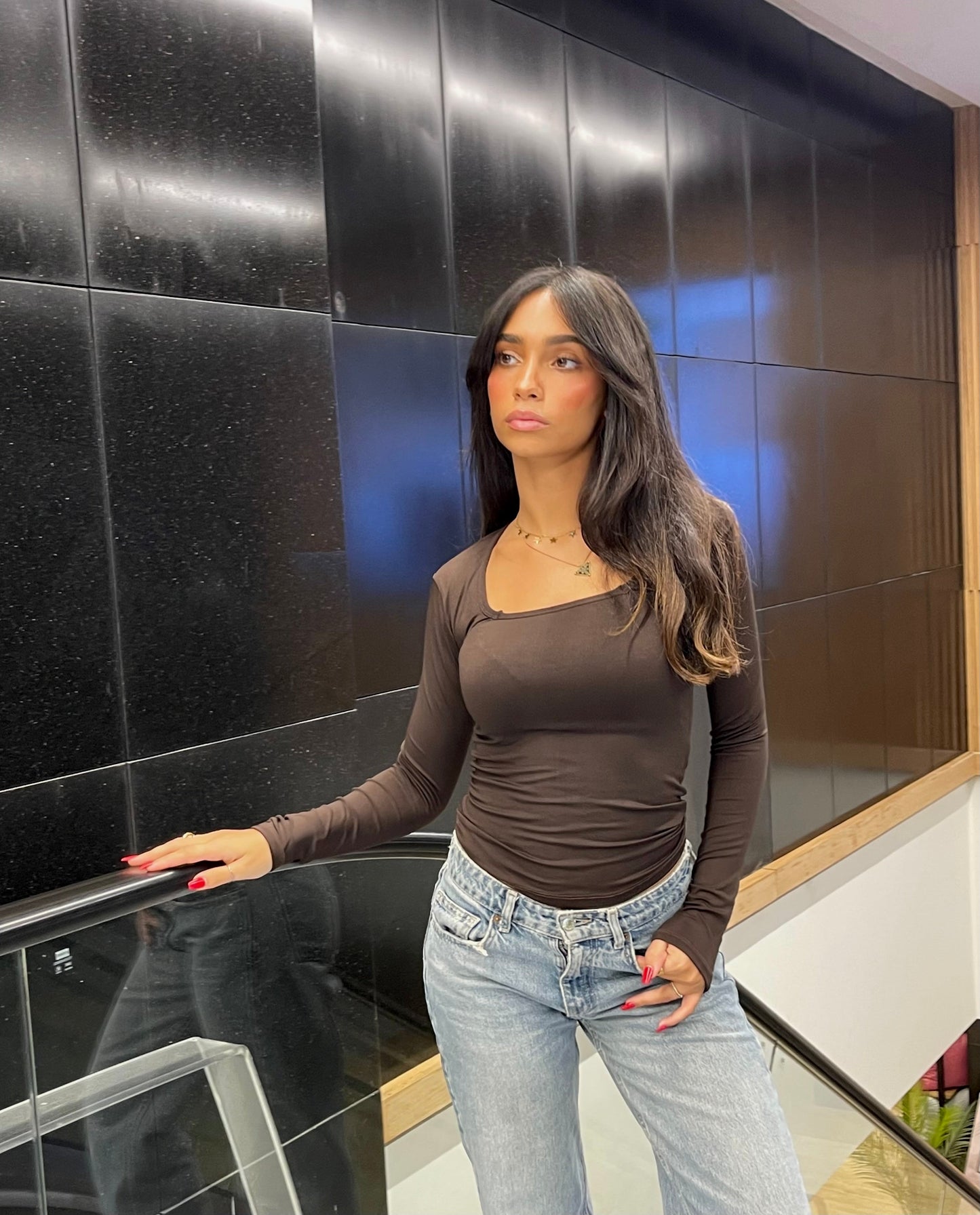 Sleeved Square Neck Top