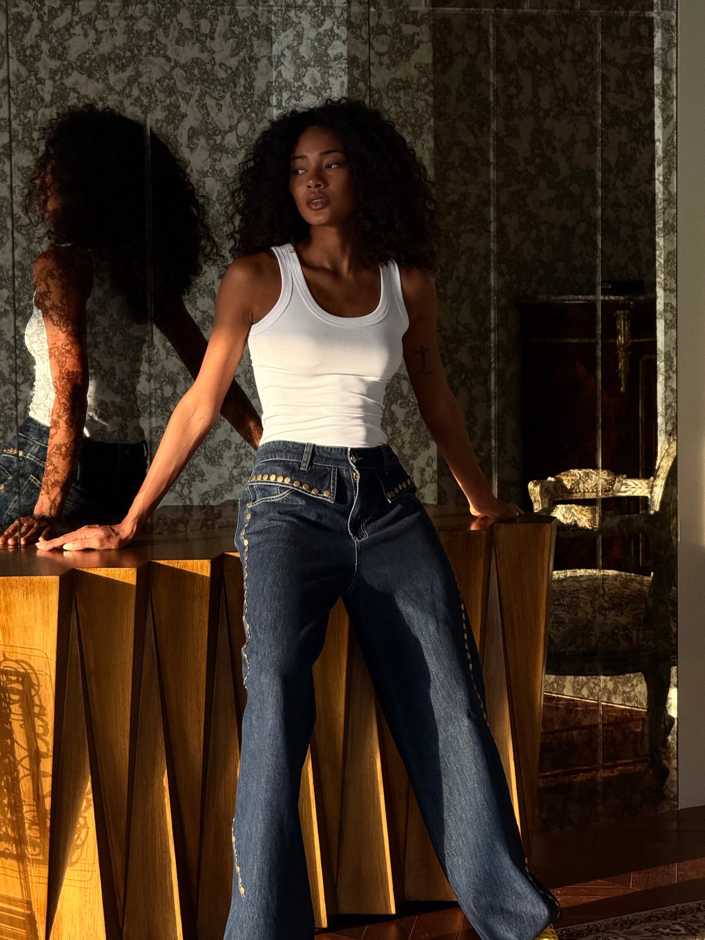 Studded Blues Denim