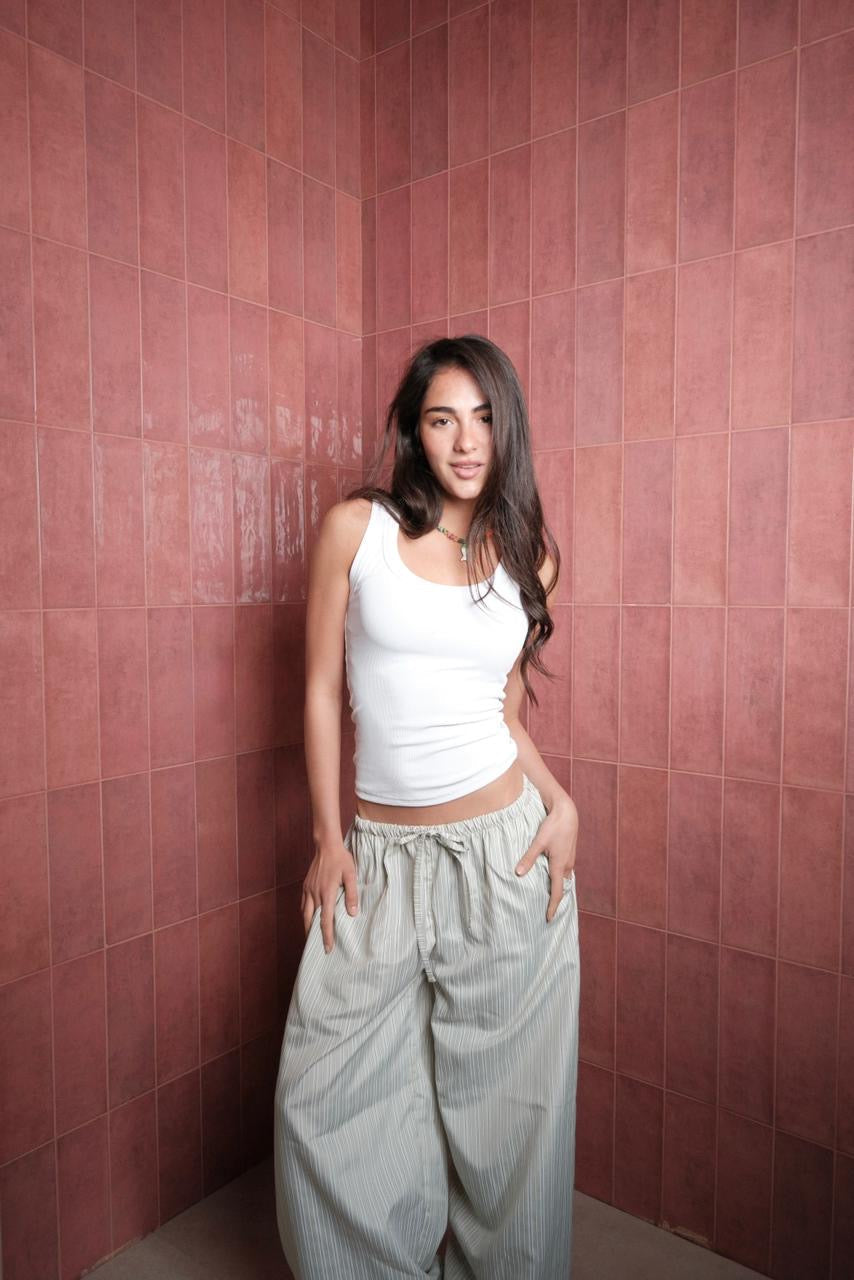 Green Stripes Pants
