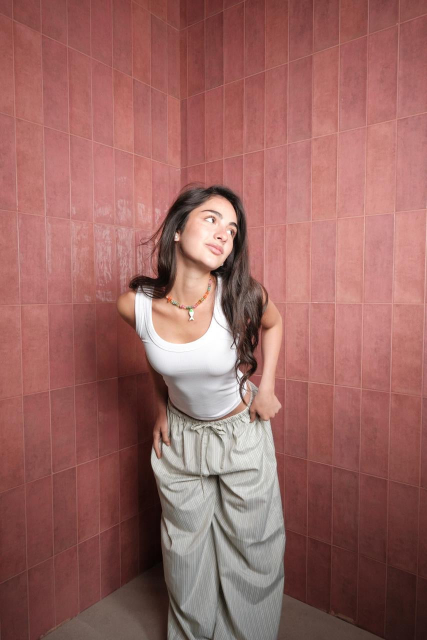Green Stripes Pants