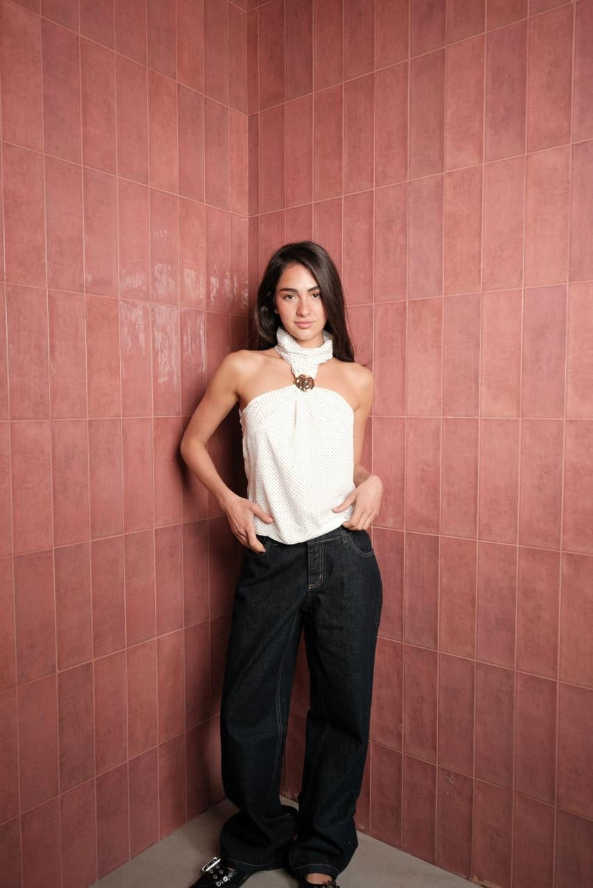 Polka halter