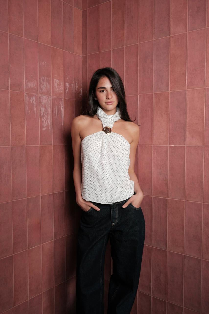 Polka halter