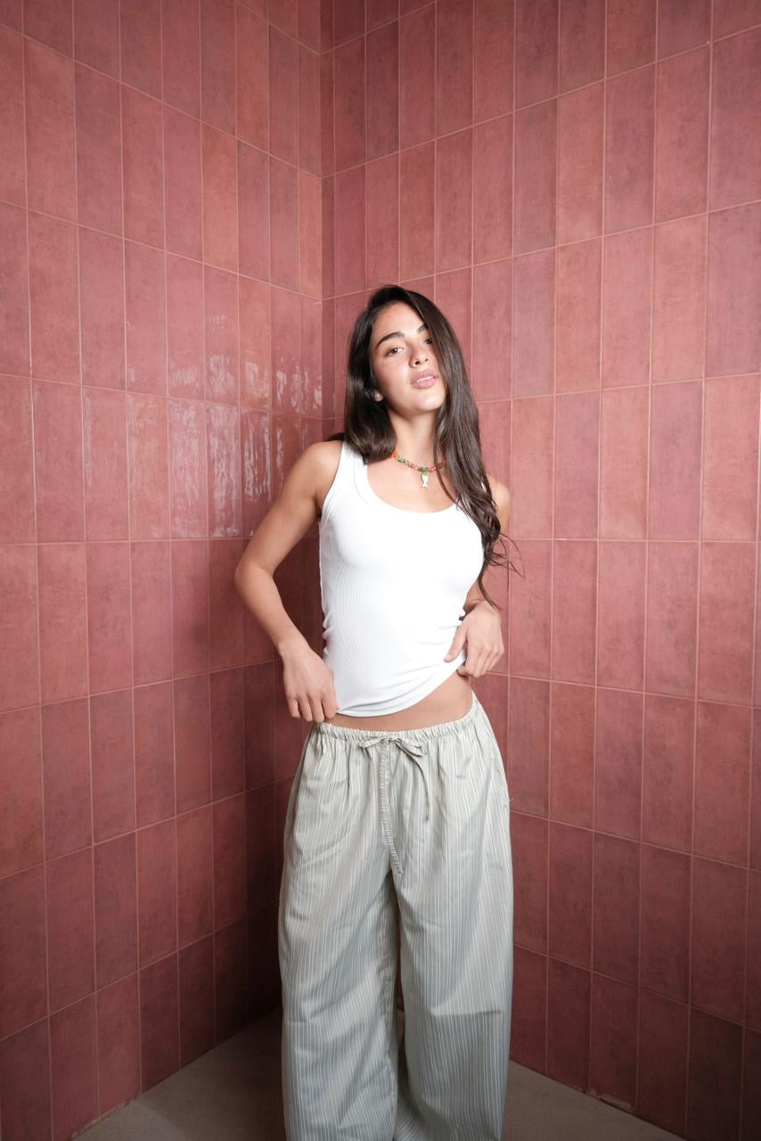 Green Stripes Pants