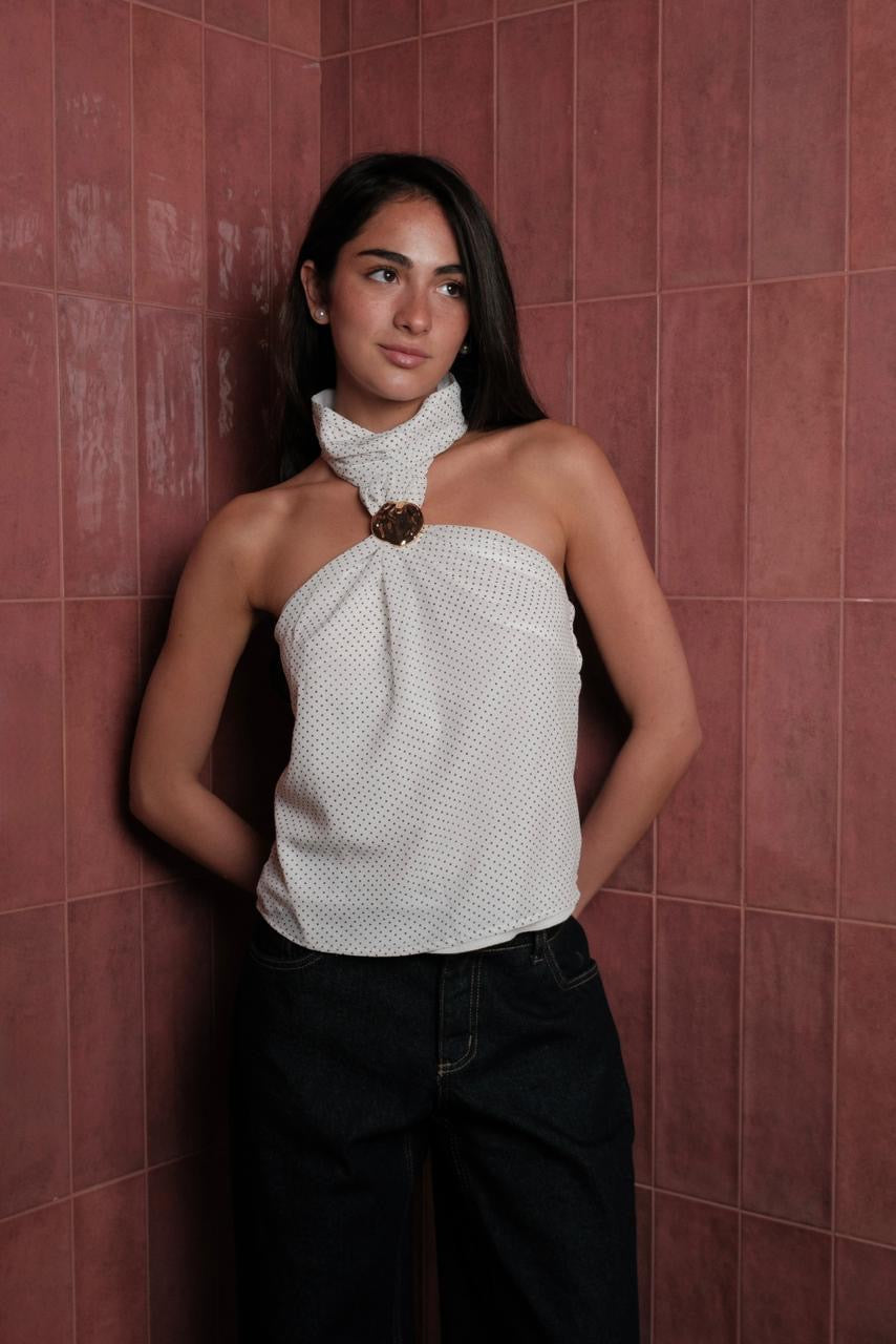Polka halter